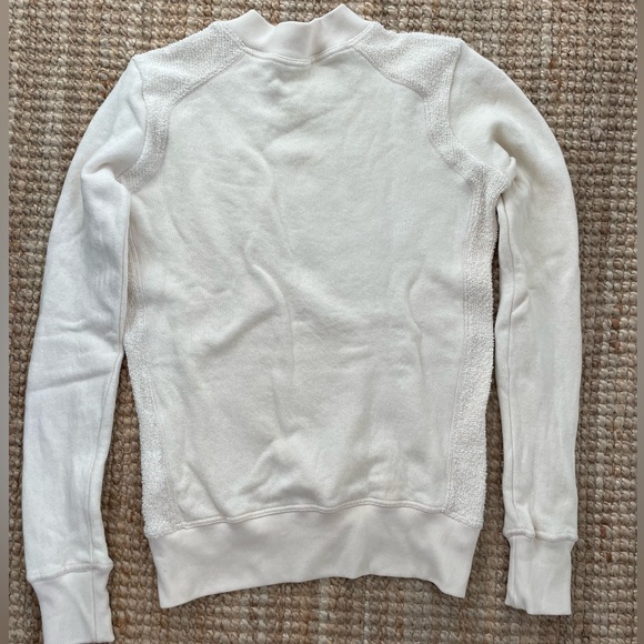 Theory Crewneck Sweatshirt with Terry side panels in Cream | size: Petite - Picture 4 of 6